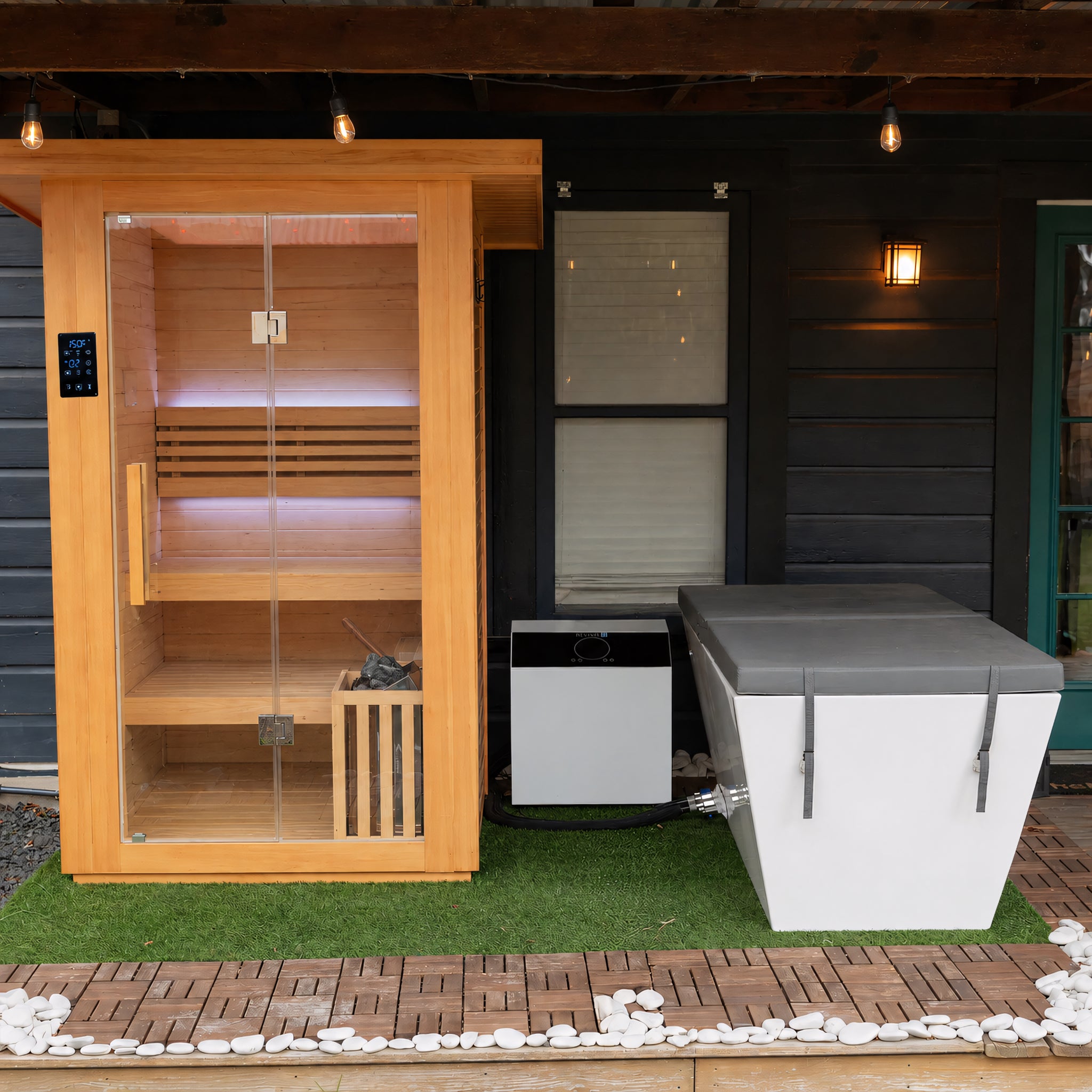 2 Person Traditional Sauna & Inflatable Pod Plunge