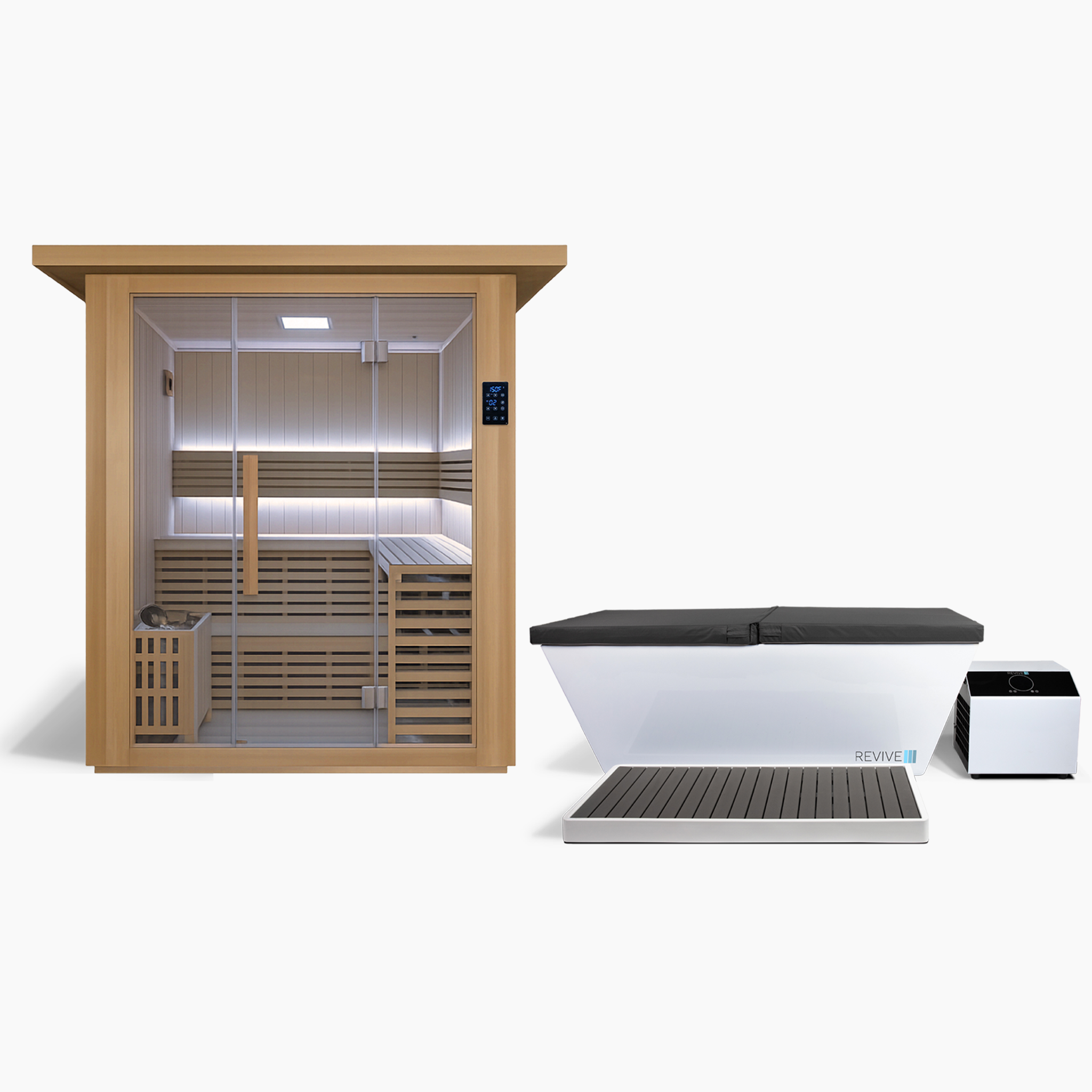 4 Person Traditional Sauna & Acrylic Plunge