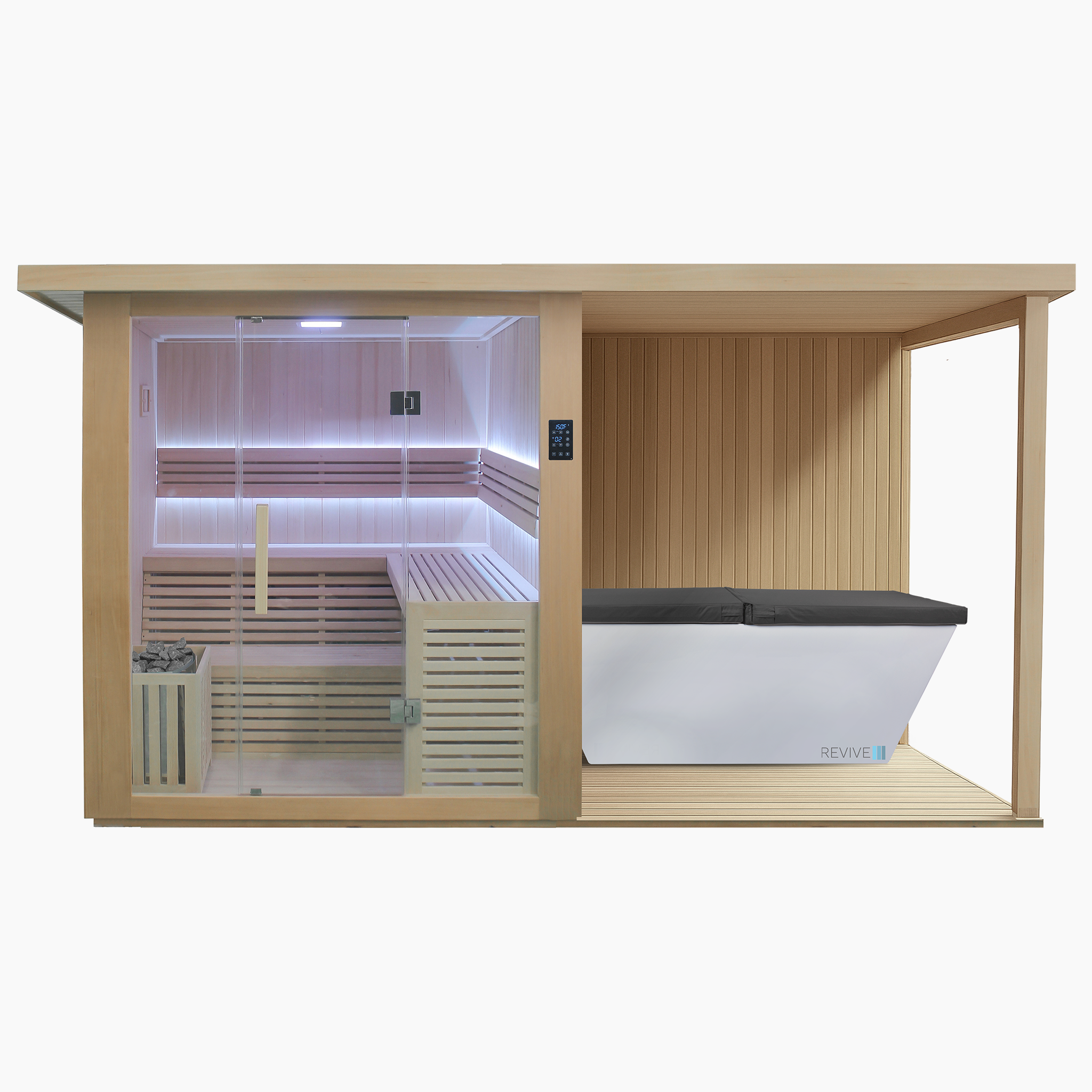 4 Person Extended Sauna & Acrylic Plunge