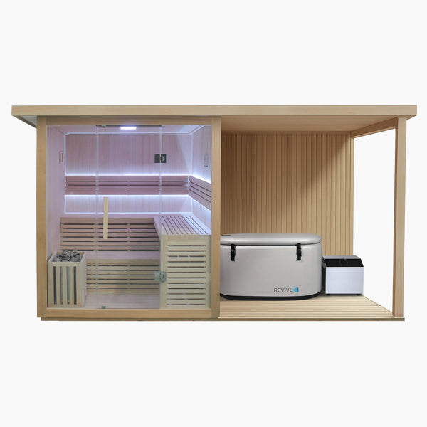 Sauna with Extension Kit & Inflatable Plunge