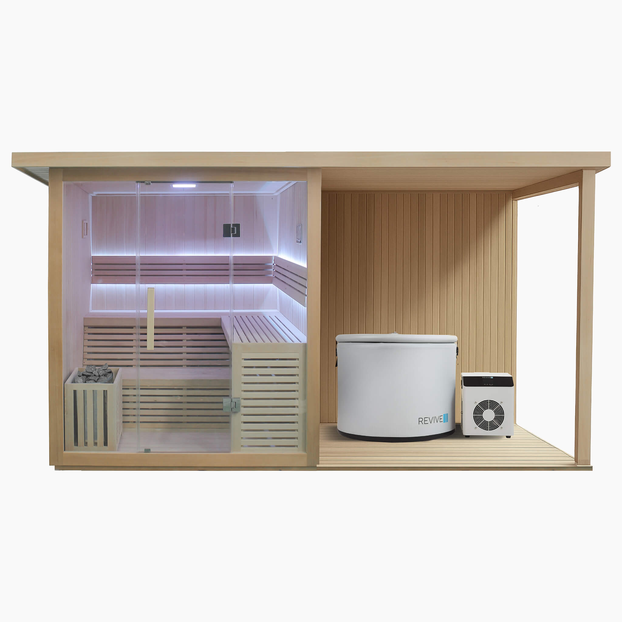 Sauna with Extension Kit & Inflatable Pod Plunge